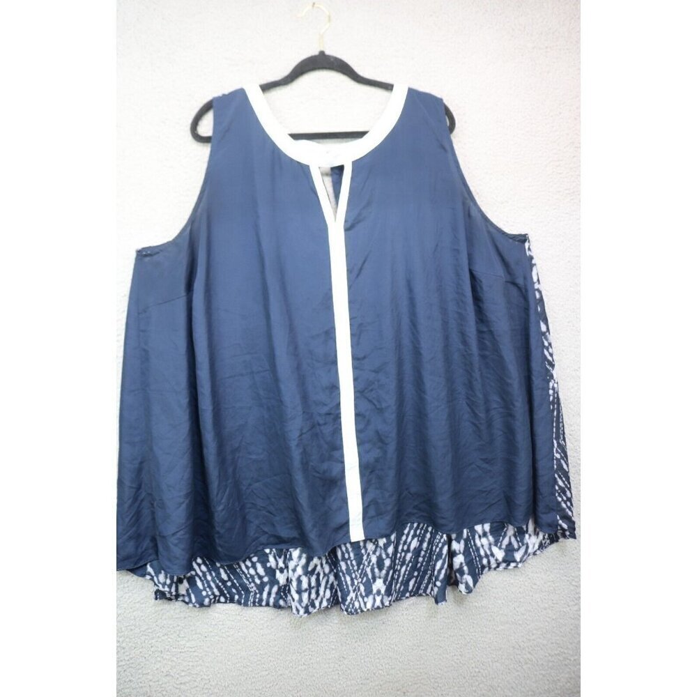 Catherine's Satin Sleeveless Hi-Lo Tunic Top-Size 4X